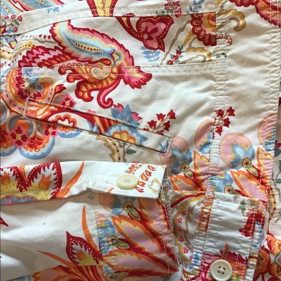 Tommy Hilfiger Bright Paisley White Denim Jacket Sz PM - Picture 8 of 8